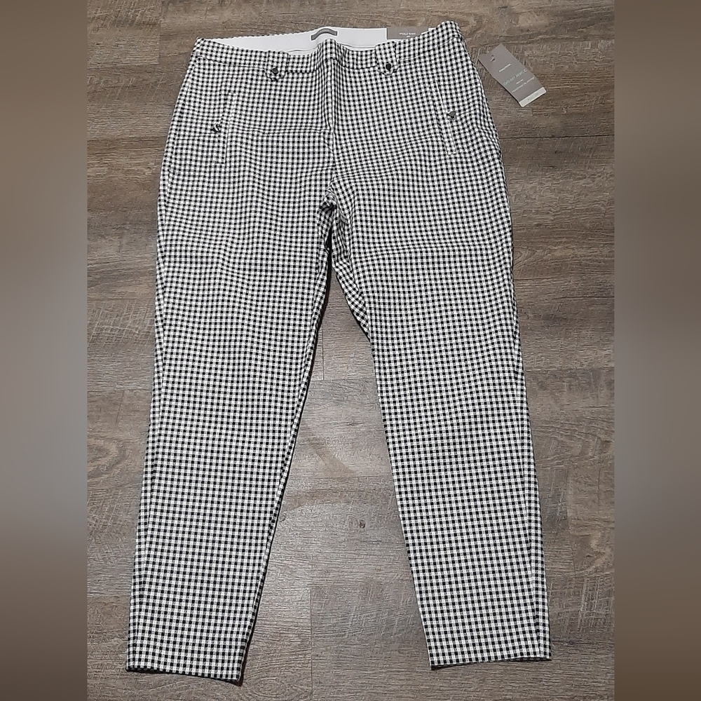 Maurices Stretch Skinny Ankle Plaid Pull On Pants Wide Elastic Waistband 20 NEW